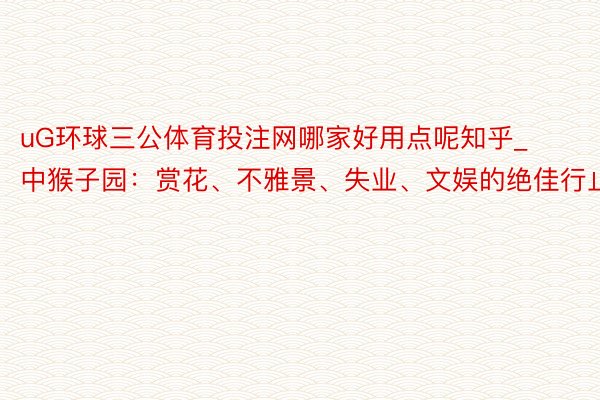 uG环球三公体育投注网哪家好用点呢知乎_中猴子园：赏花、不雅景、失业、文娱的绝佳行止